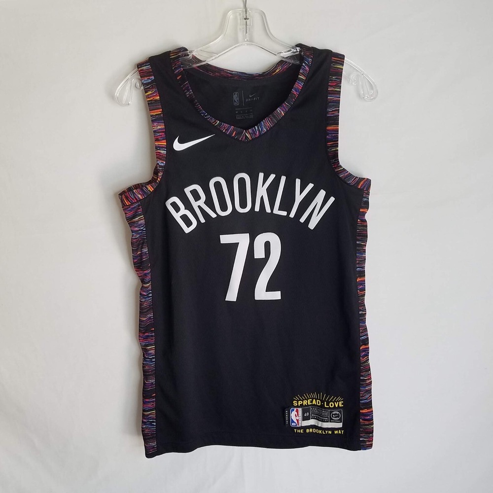 Nike Brooklyn Nets Biggie Jersey Mens Small 40 Black Sewn‎ Swingman City Jersey